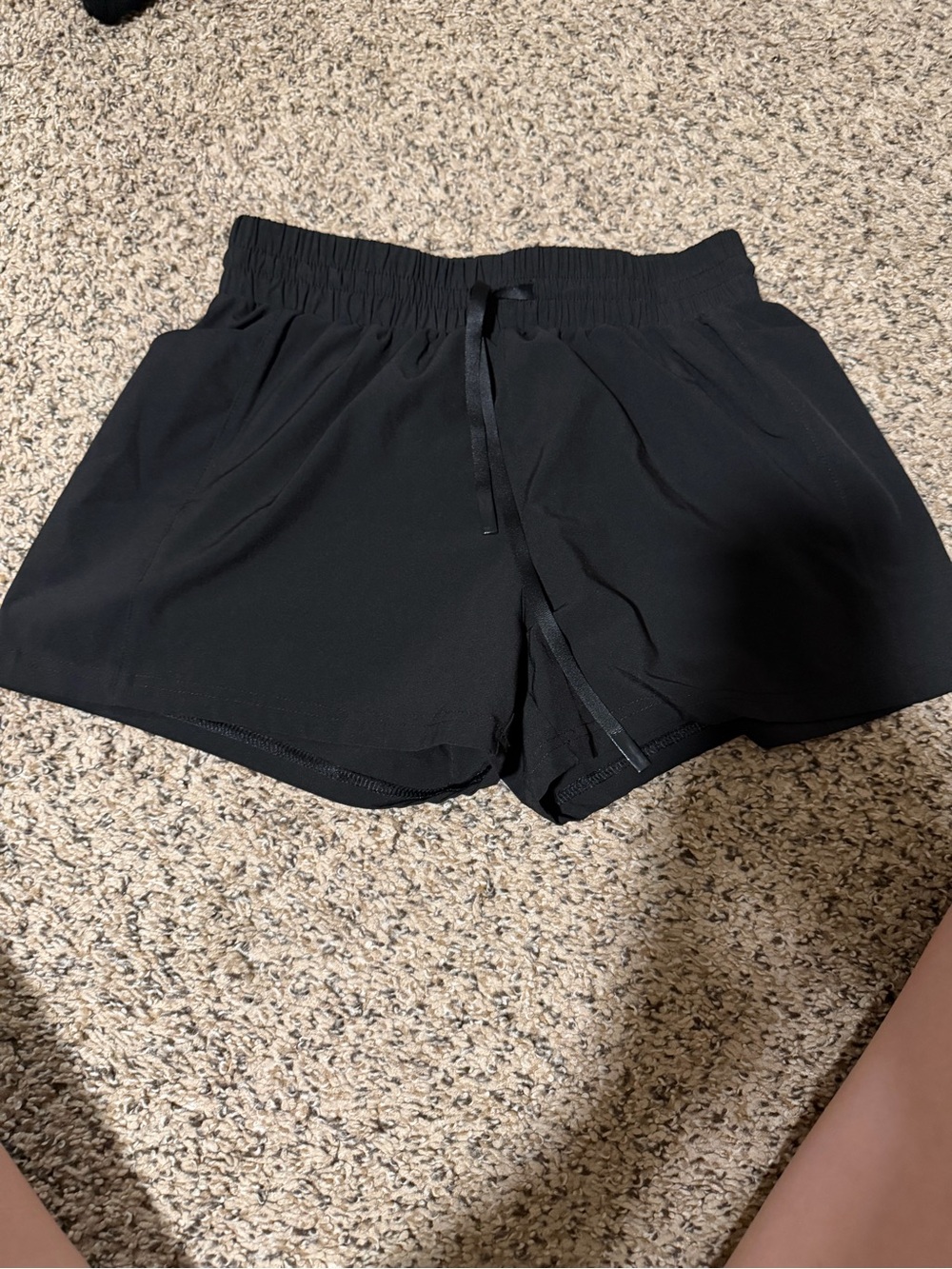 Mono B Black Elastic-Waist Athletic Shorts